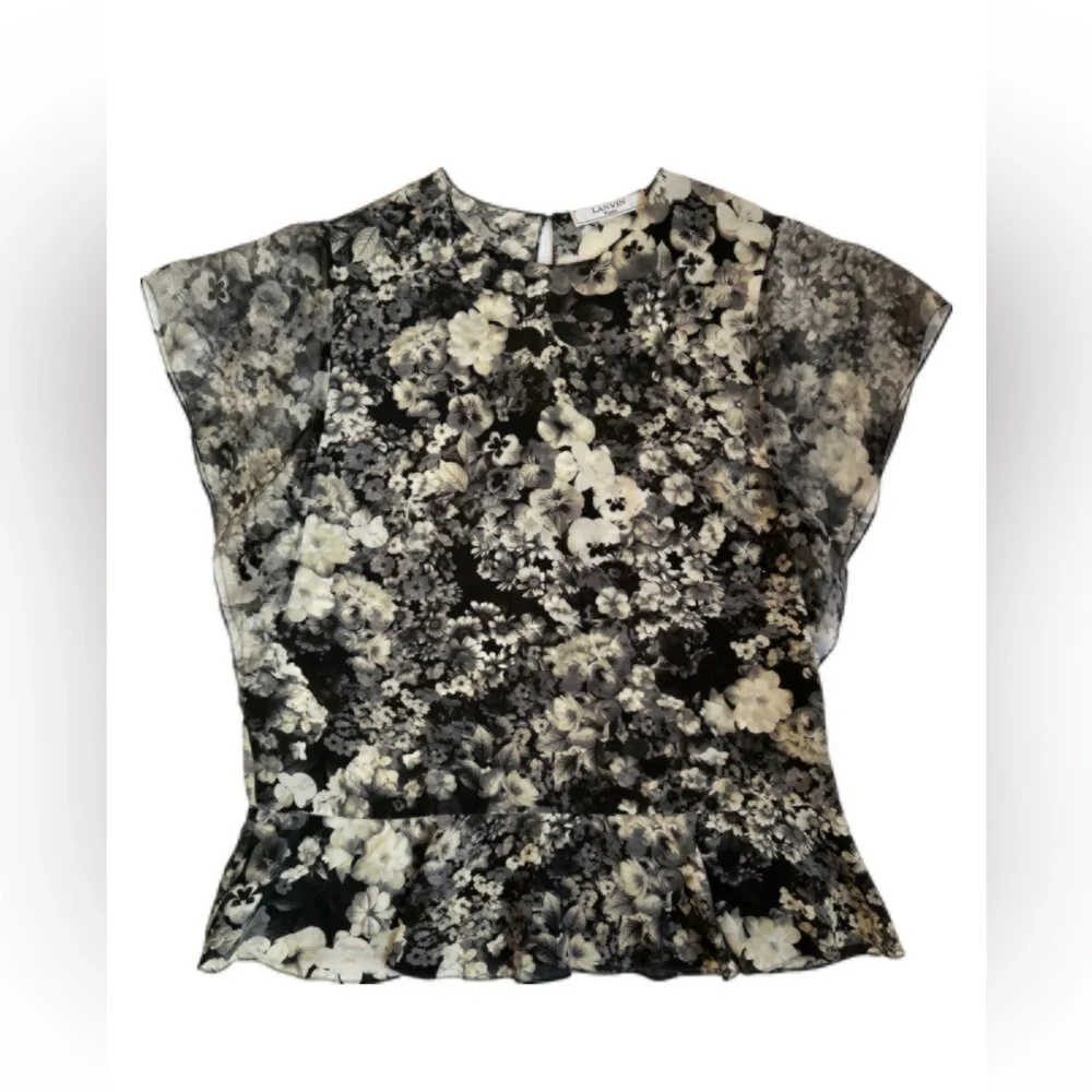 Lanvin Floral Silk Top - Picture 1 of 6